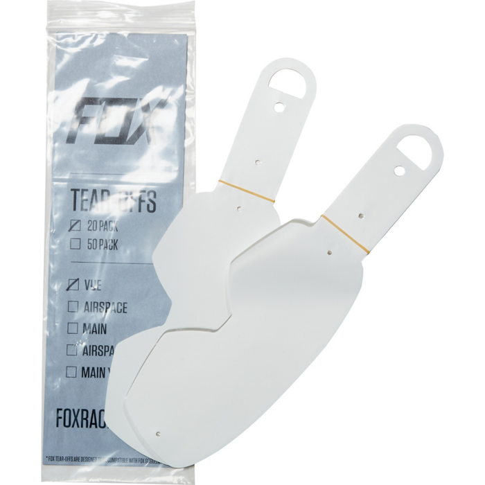 VUE STANDARD TEAR OFFS -20PKS [CLR]