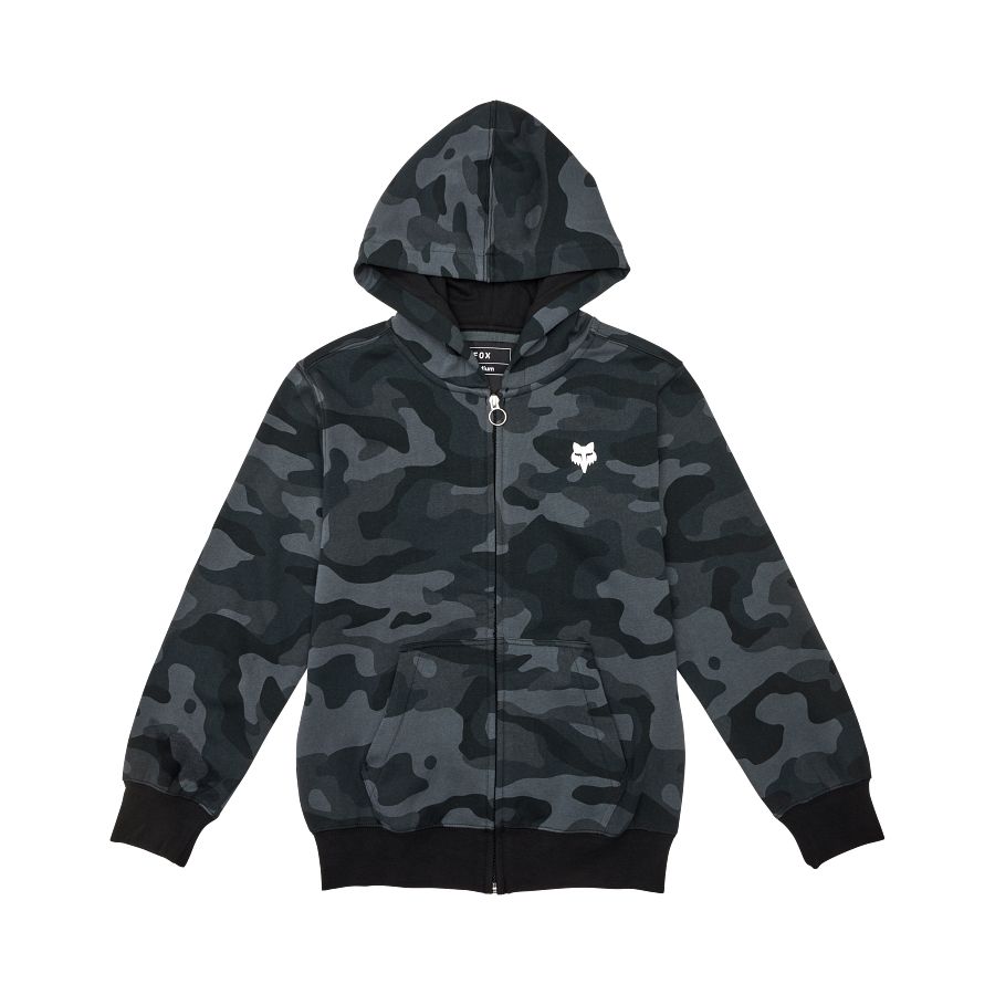 OTROŠKI KAMO ZIP PULOVER S KAPUCO FOX HEAD-Black camo-S - second image