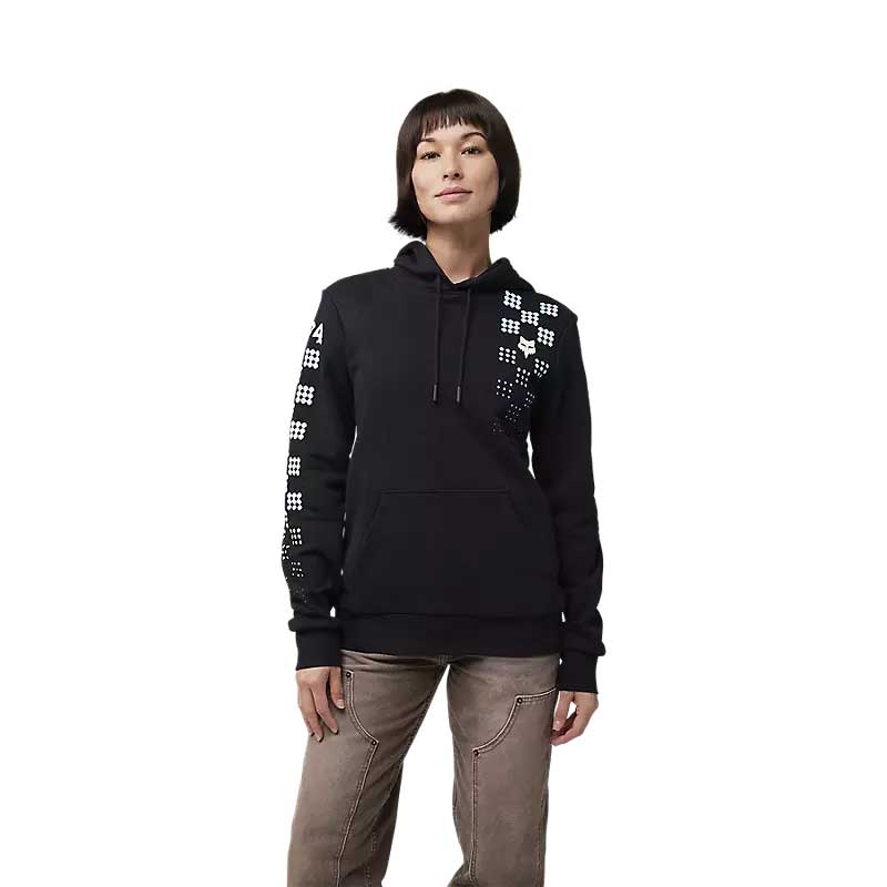 CHECK ŽENSKI PULOVER S KAPUCO FOX-Black-XS