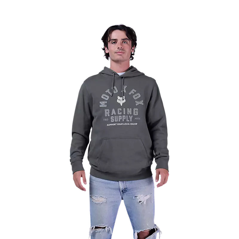 LOCAL RACER MOŠKI PULOVER S KAPUCO FOX-Grey-M
