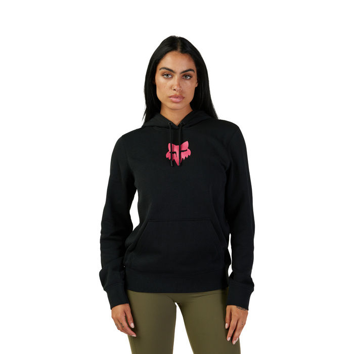 W FOX HEAD FLEECE PO [BLK/PNK] XS