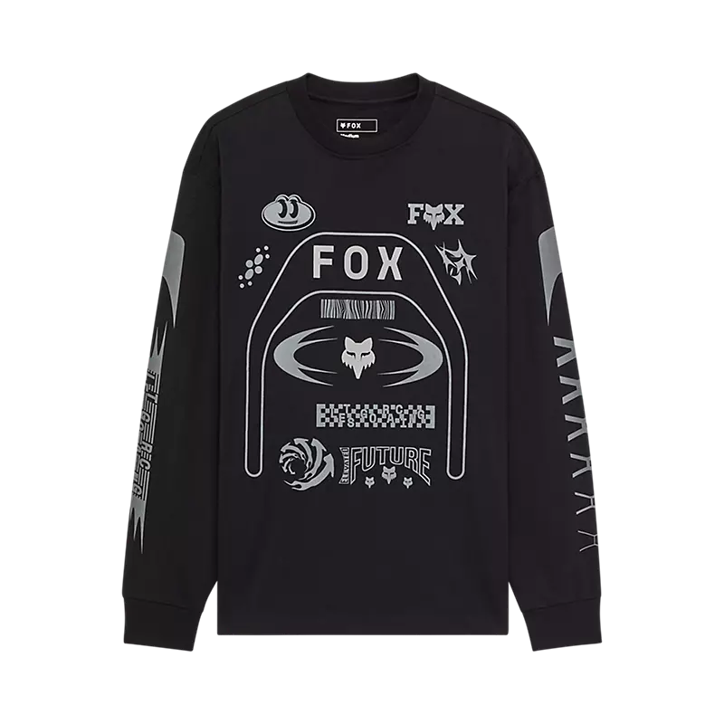 "OVERSIZED" MOŠKA MAJICA Z DOLGIMI ROKAVI FOX IMAGE COSMO-Black-M