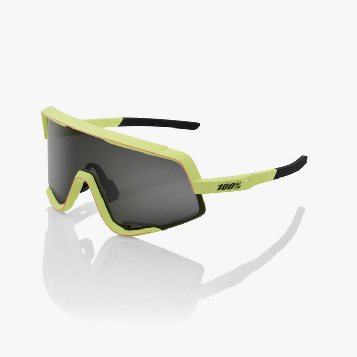 100% GLENDALE MTB SONČNA OČALA SOFT TACT WASHED OUT NEON YELLOW S SMOKE LEČO