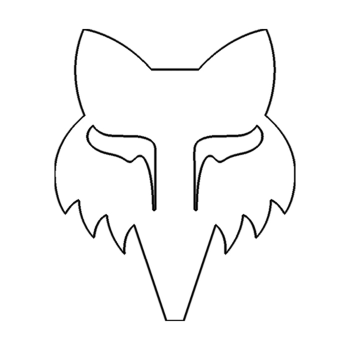 FOX HEAD 2.5" - DIE CUT VINYL NALEPKA [WHT 6.3CM]
