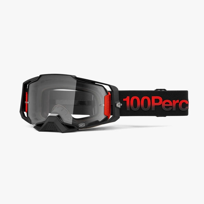 100% ARMEGA MOTO/MTB GOGGLI (BLK/RD/CLR LNS)