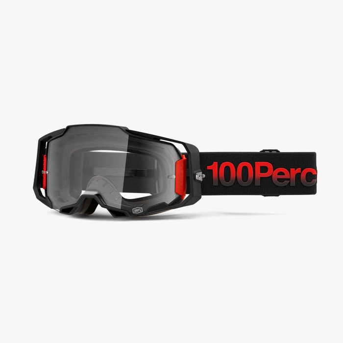 100% ARMEGA MOTO/MTB GOGGLI (BLK/RD/CLR LNS) - second image