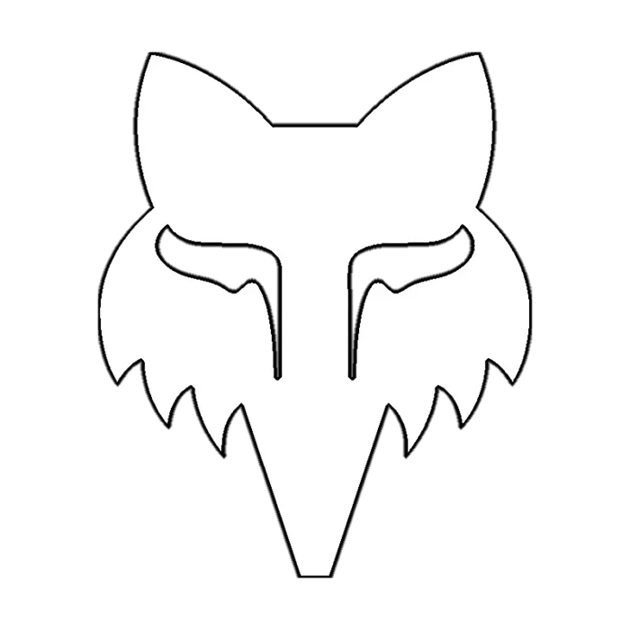FOX HEAD 4" - DIE CUT VINYL NALEPKA [WHT, 10.16cm]