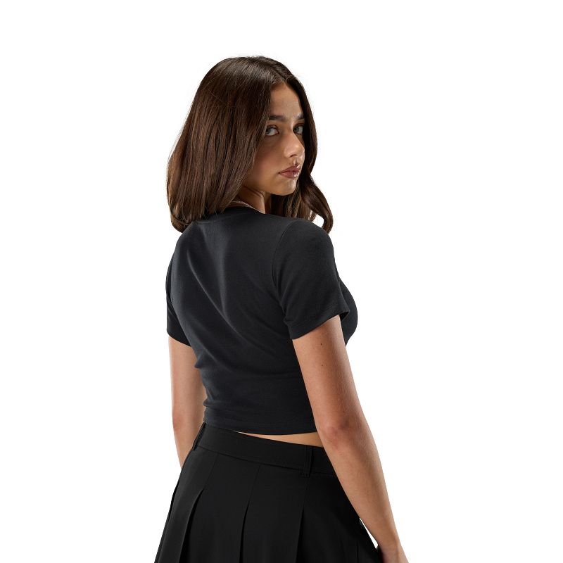 ŽENSKA KROP MAJICA FOX RIB BABY TEE-Black-S - second image