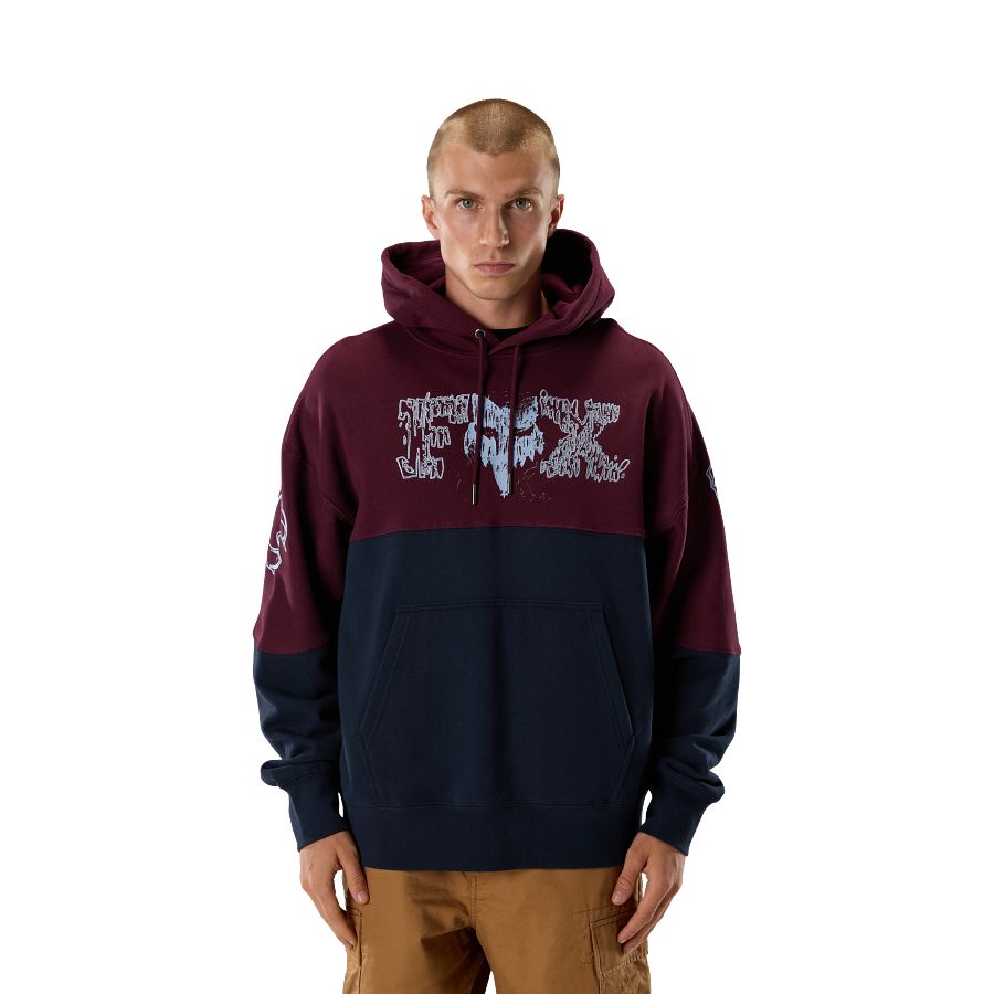 MOŠKI PULOVER S KAPUCO FOX ABYSS-Red-S