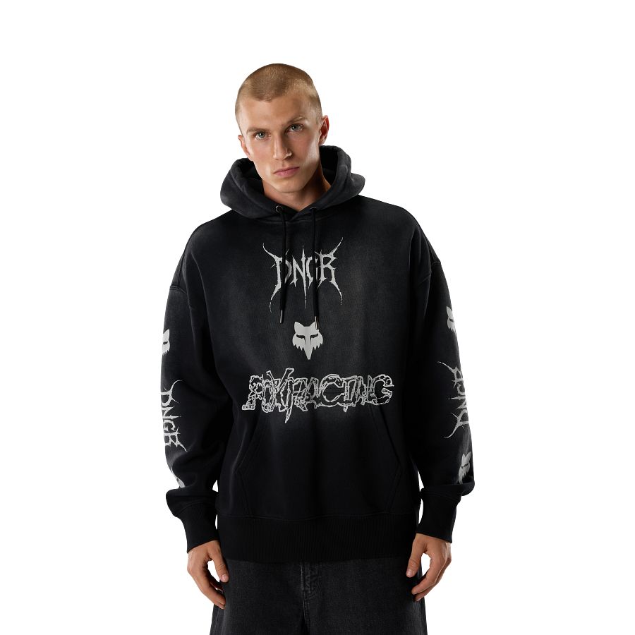 MOŠKI "OVERSIZED" PULOVER S KAPUCO FOX DNGR-Black-M