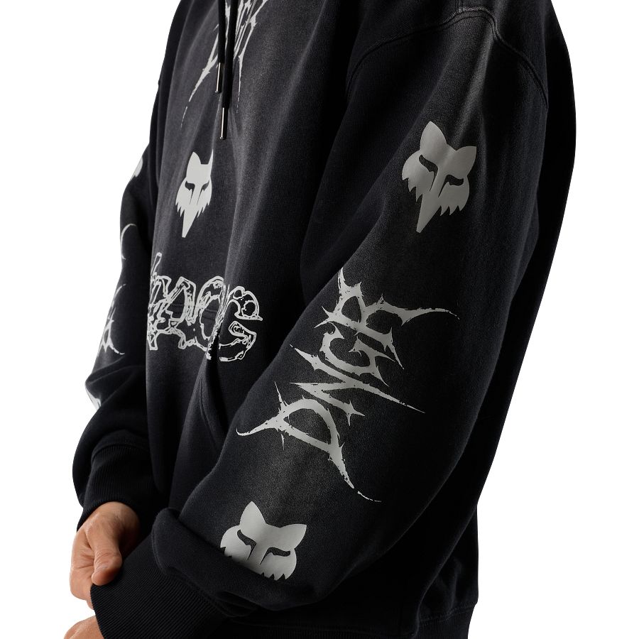 MOŠKI "OVERSIZED" PULOVER S KAPUCO FOX DNGR-Black-M - second image