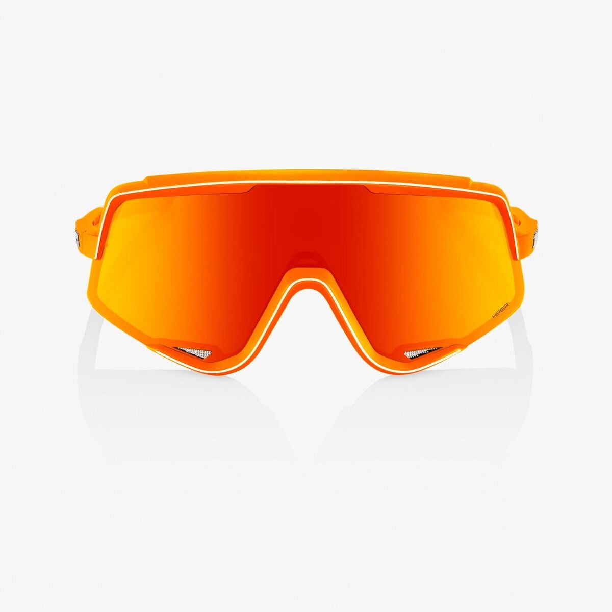 100% GLENDALE MTB SUNGLASSES SOFT TACT NEON ORANGE W/ HiPER RED LENS