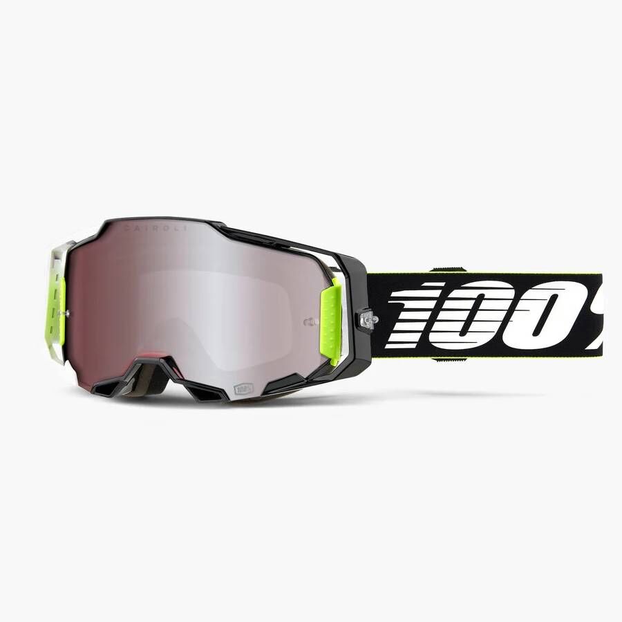 100% ARMEGA HiPER® RACR MOTO/MTB GOGGLI (BLK WHT/SLV LNS)
