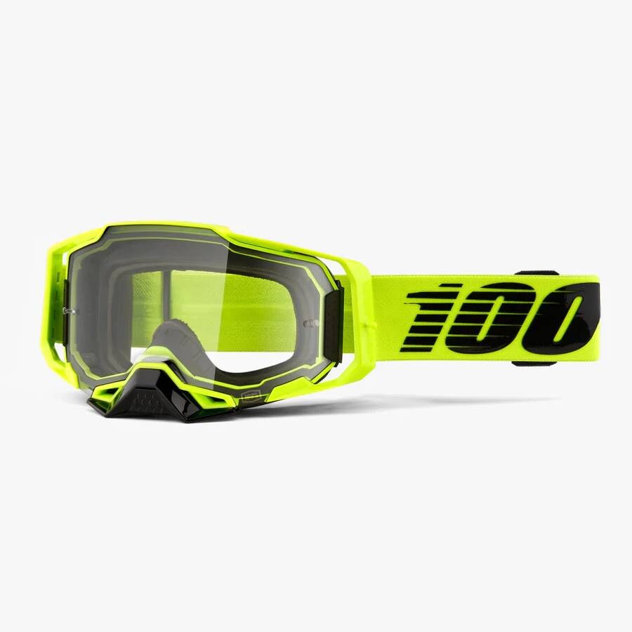 100% ARMEGA MOTO/MTB GOGGLES (YLW/CLR LNS)