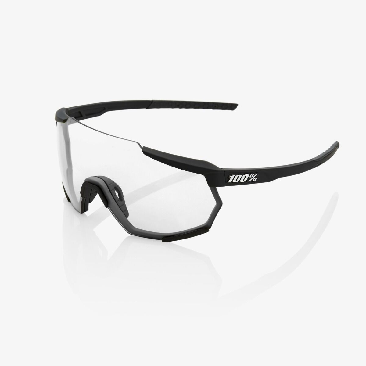 100% RACETRAP MTB SUNGLASSES GLOSS BLACK W/ SMOKE LENS