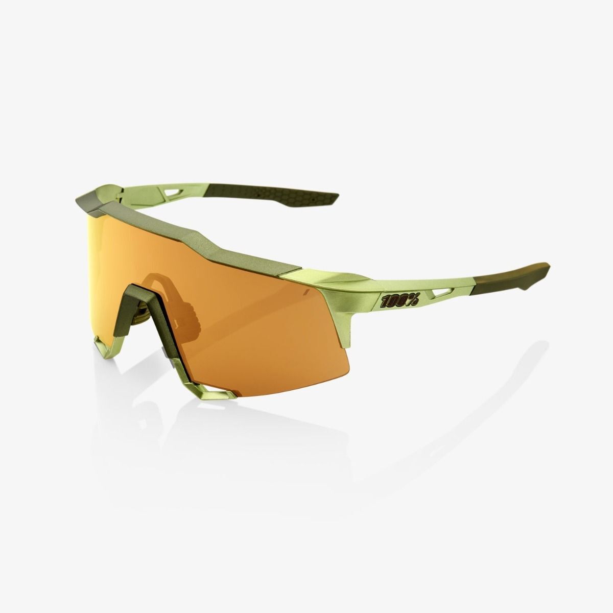 100% SPEEDCRAFT MATTE METALLIC MTB SUNGLASSES VIPERIDAE BRONZE W/ MULTILAYER MIRROR LENS