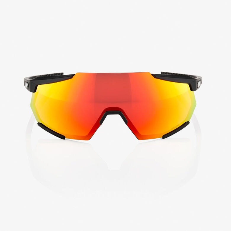 100% RACETRAP MTB SUNGLASSES SOFT TACT BLACK W/ HiPER RED MULTILAYER MIRROR LENS