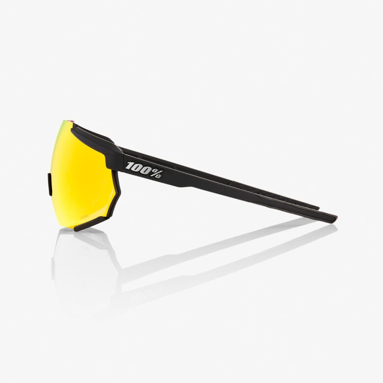 100% RACETRAP MTB SUNGLASSES SOFT TACT BLACK W/ HiPER RED MULTILAYER MIRROR LENS