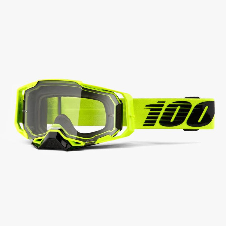 100% ARMEGA MOTO/MTB GOGGLES (YLW/CLR LNS)