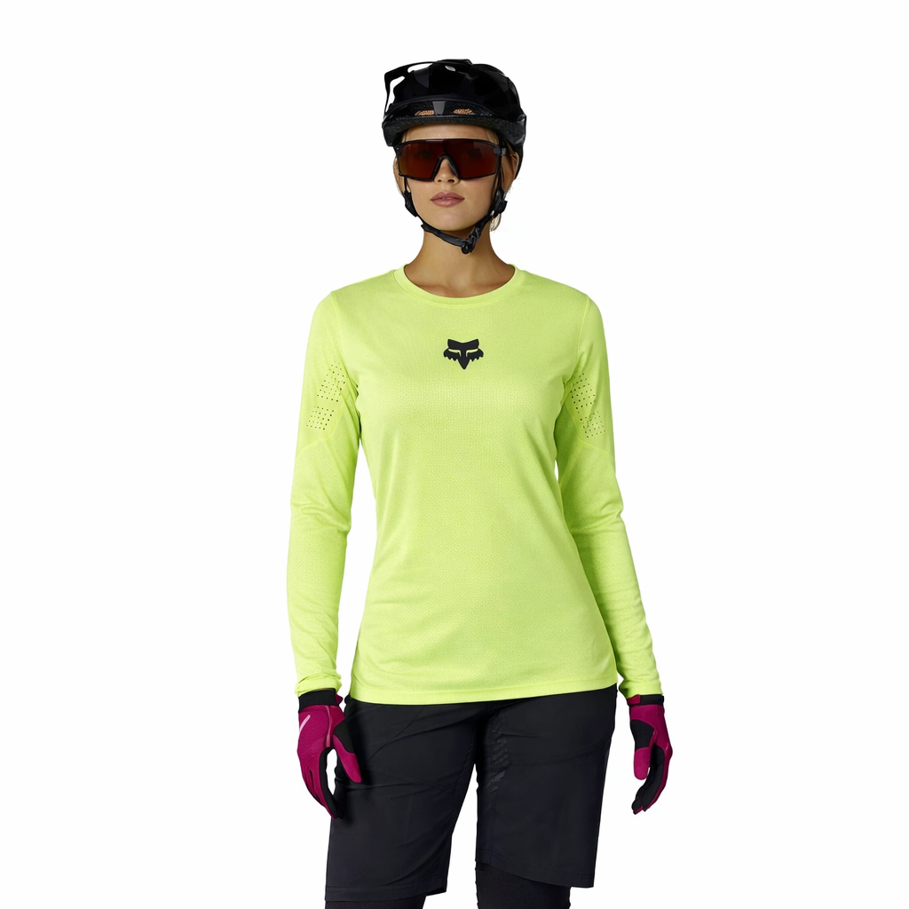 ŽENSKA KOLESARSKA MAJICA Z DOLGIMI ROKAVI FOX FLEXAIR-Jellow-XS