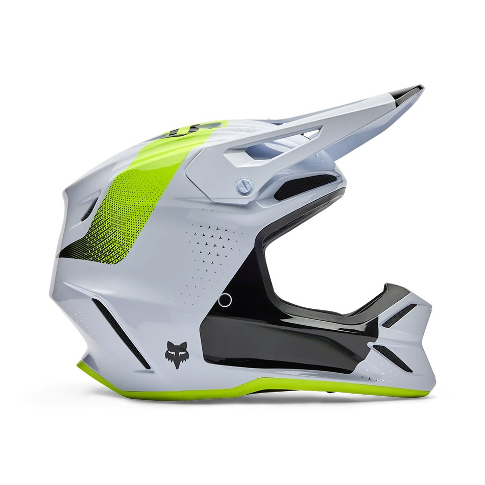 MOTOKROS ČELADA FOX V3 TINE-White-Ylw-XL