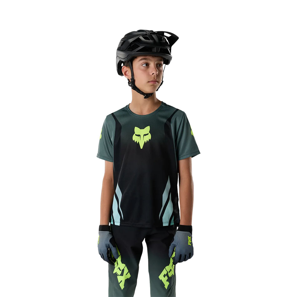 OTROŠKA MTB MAJICA S KRATKIMI ROKAVI FOX RANGER FOUNDRY-Green-S