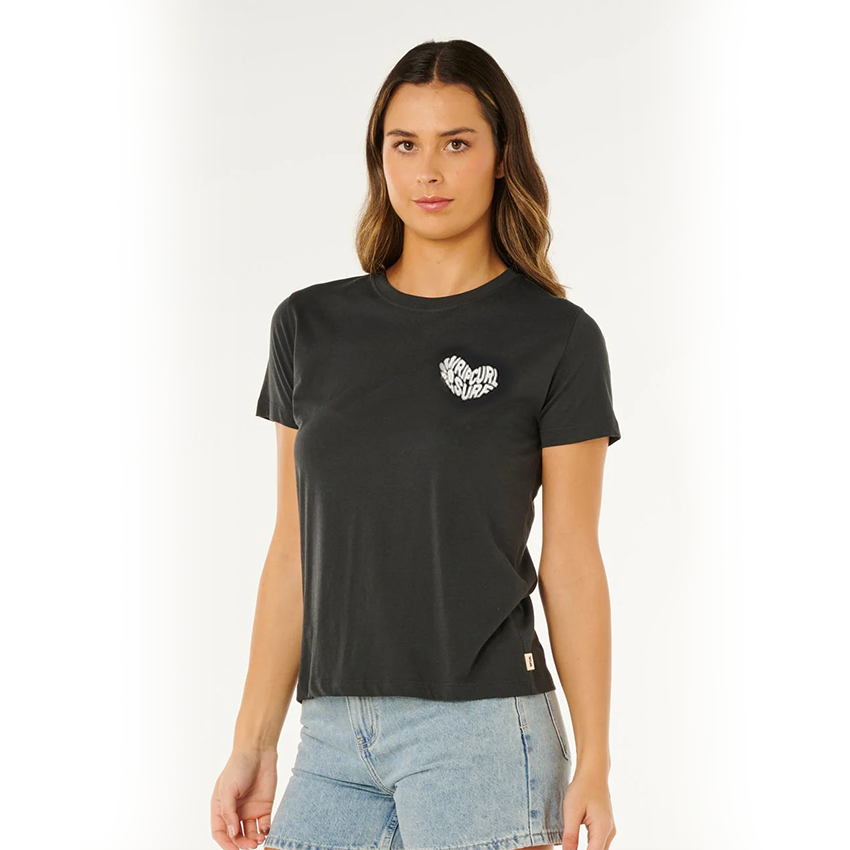 ŽENSKA KRATKA MAJICA RIP CURL HEART-Blk-XS